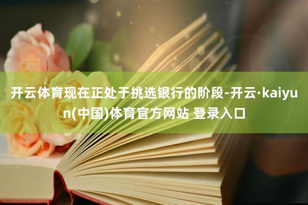 开云体育现在正处于挑选银行的阶段-开云·kaiyun(中国)体育官方网站 登录入口