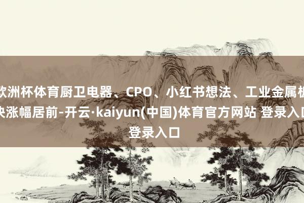 欧洲杯体育厨卫电器、CPO、小红书想法、工业金属板块涨幅居前-开云·kaiyun(中国)体育官方网站