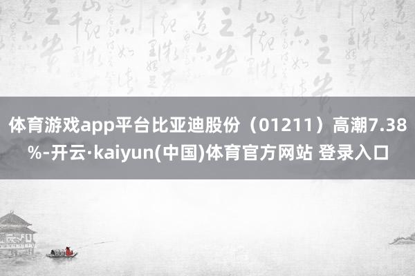 体育游戏app平台比亚迪股份（01211）高潮7.38%-开云·kaiyun(中国)体育官方网站 登