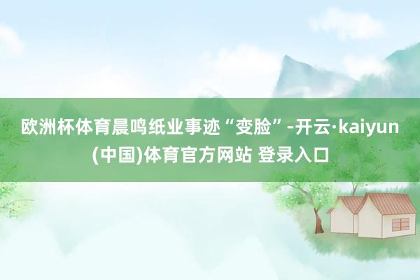 欧洲杯体育晨鸣纸业事迹“变脸”-开云·kaiyun(中国)体育官方网站 登录入口