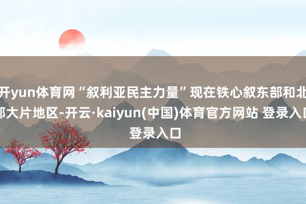 开yun体育网“叙利亚民主力量”现在铁心叙东部和北部大片地区-开云·kaiyun(中国)体育官方网站