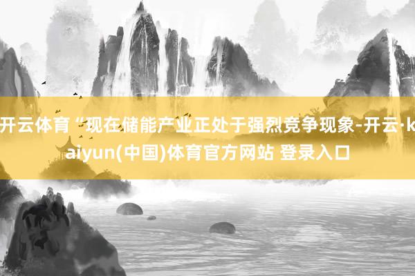 开云体育“现在储能产业正处于强烈竞争现象-开云·kaiyun(中国)体育官方网站 登录入口