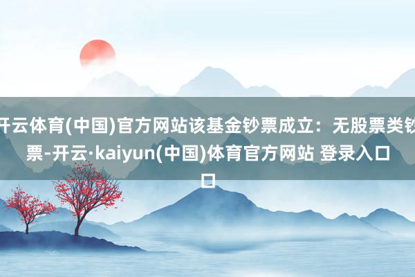 开云体育(中国)官方网站该基金钞票成立：无股票类钞票-开云·kaiyun(中国)体育官方网站 登录入