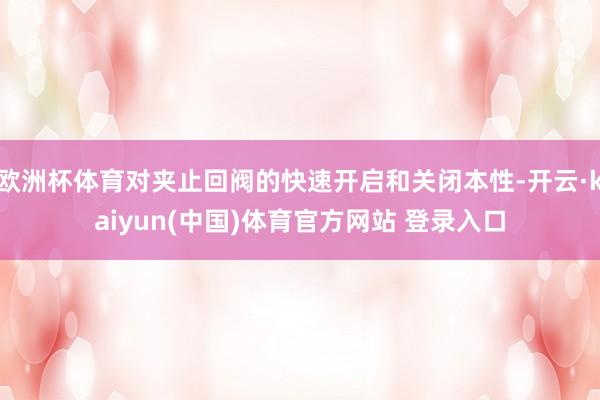 欧洲杯体育对夹止回阀的快速开启和关闭本性-开云·kaiyun(中国)体育官方网站 登录入口