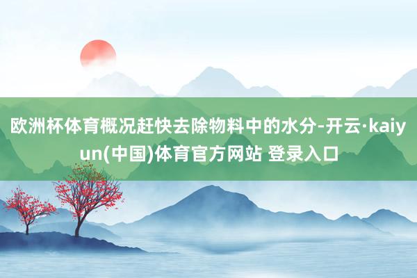 欧洲杯体育概况赶快去除物料中的水分-开云·kaiyun(中国)体育官方网站 登录入口
