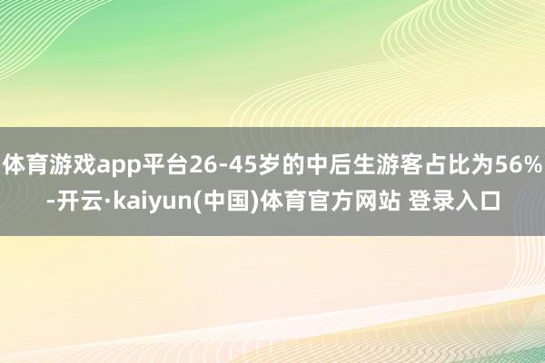体育游戏app平台26-45岁的中后生游客占比为56%-开云·kaiyun(中国)体育官方网站 登录