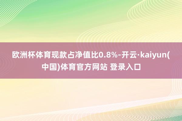 欧洲杯体育现款占净值比0.8%-开云·kaiyun(中国)体育官方网站 登录入口