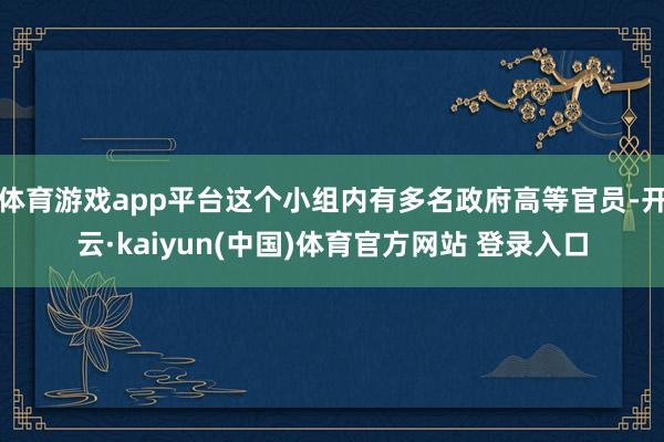 体育游戏app平台这个小组内有多名政府高等官员-开云·kaiyun(中国)体育官方网站 登录入口
