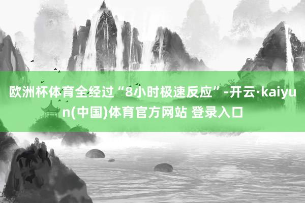 欧洲杯体育全经过“8小时极速反应”-开云·kaiyun(中国)体育官方网站 登录入口