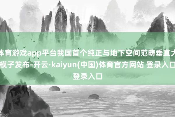 体育游戏app平台我国首个纯正与地下空间范畴垂直大模子发布-开云·kaiyun(中国)体育官方网站 登录入口