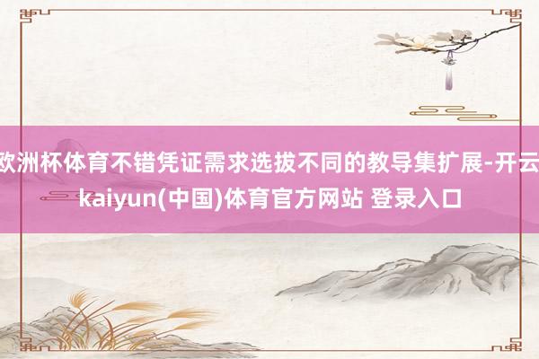 欧洲杯体育不错凭证需求选拔不同的教导集扩展-开云·kaiyun(中国)体育官方网站 登录入口