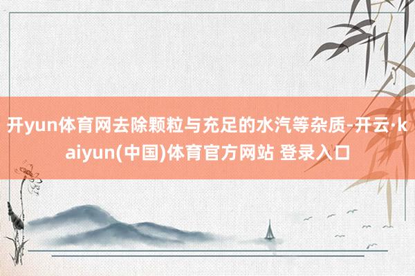 开yun体育网去除颗粒与充足的水汽等杂质-开云·kaiyun(中国)体育官方网站 登录入口