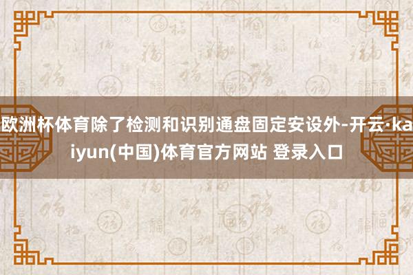 欧洲杯体育除了检测和识别通盘固定安设外-开云·kaiyun(中国)体育官方网站 登录入口