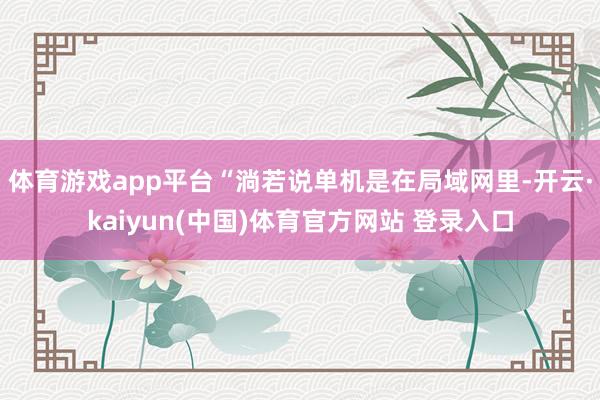 体育游戏app平台　　“淌若说单机是在局域网里-开云·kaiyun(中国)体育官方网站 登录入口