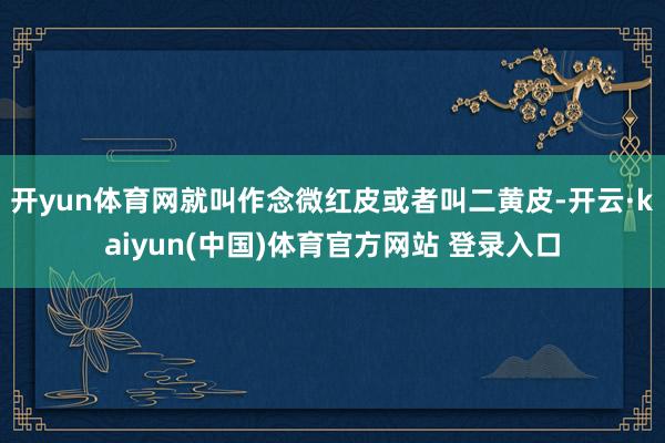 开yun体育网就叫作念微红皮或者叫二黄皮-开云·kaiyun(中国)体育官方网站 登录入口