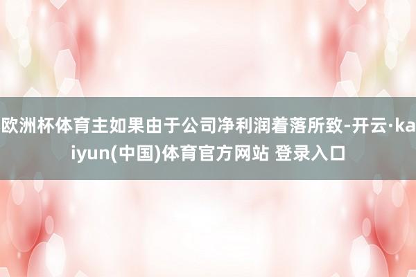 欧洲杯体育主如果由于公司净利润着落所致-开云·kaiyun(中国)体育官方网站 登录入口